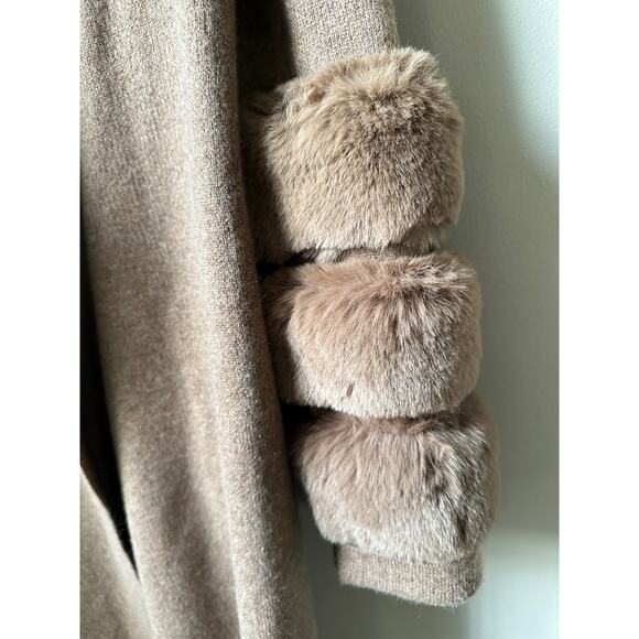 $796 The Cashmere Project Cashmere Cardigan Jacket Faux Fur Coat Sz M sweater - Picture 11 of 12